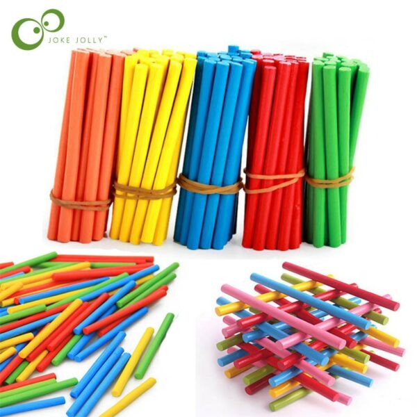 Mathematics Teaching Aids Colorful Bamboo Counting 100 Sticks