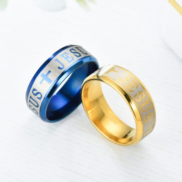 Christian Jesus Faith Cross Ring for Men - Image 3