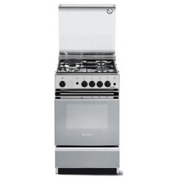 ELBA 3 Gas Burner + 1 Electric plate Cooker with Gas Oven 50cm - Stainless Steel Design