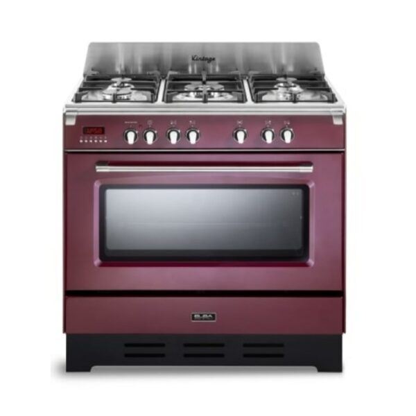 ELBA 5 Gas Burner Cooker with Gas Oven 90CM - Red